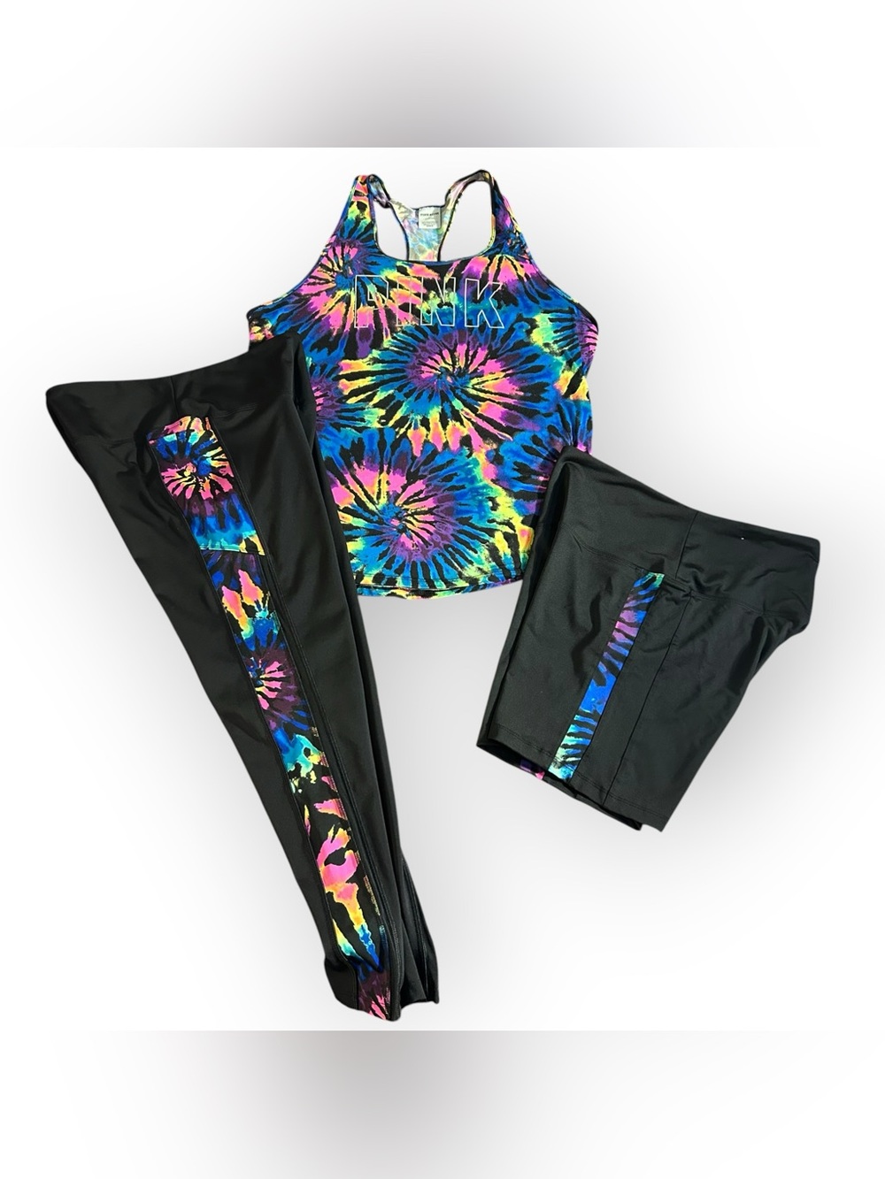 Victoria’s Secret PINK Rainbow Tie-Dye Activewear Set